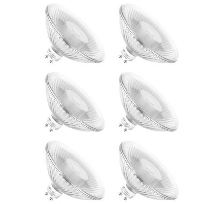 NCC-Licht Sada 6 kusů LED QPAR111 4W GU10 350lm 2700K flood 24° Teplá bílá žárovka