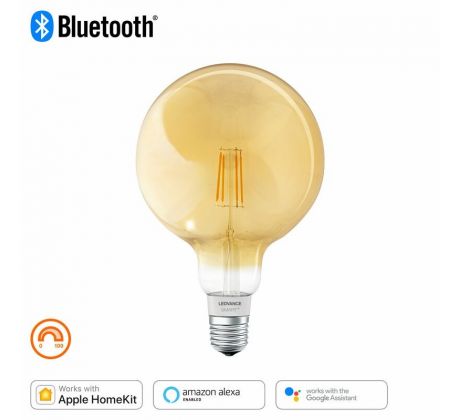 Ledvance LED Filament Smart+ G120 Globe 6W = 52W E27 Gold lesklý 680lm extra teplá bílá 2400K Stmívatelná aplikace Google Alexa Apple HomeKit Bluetooth